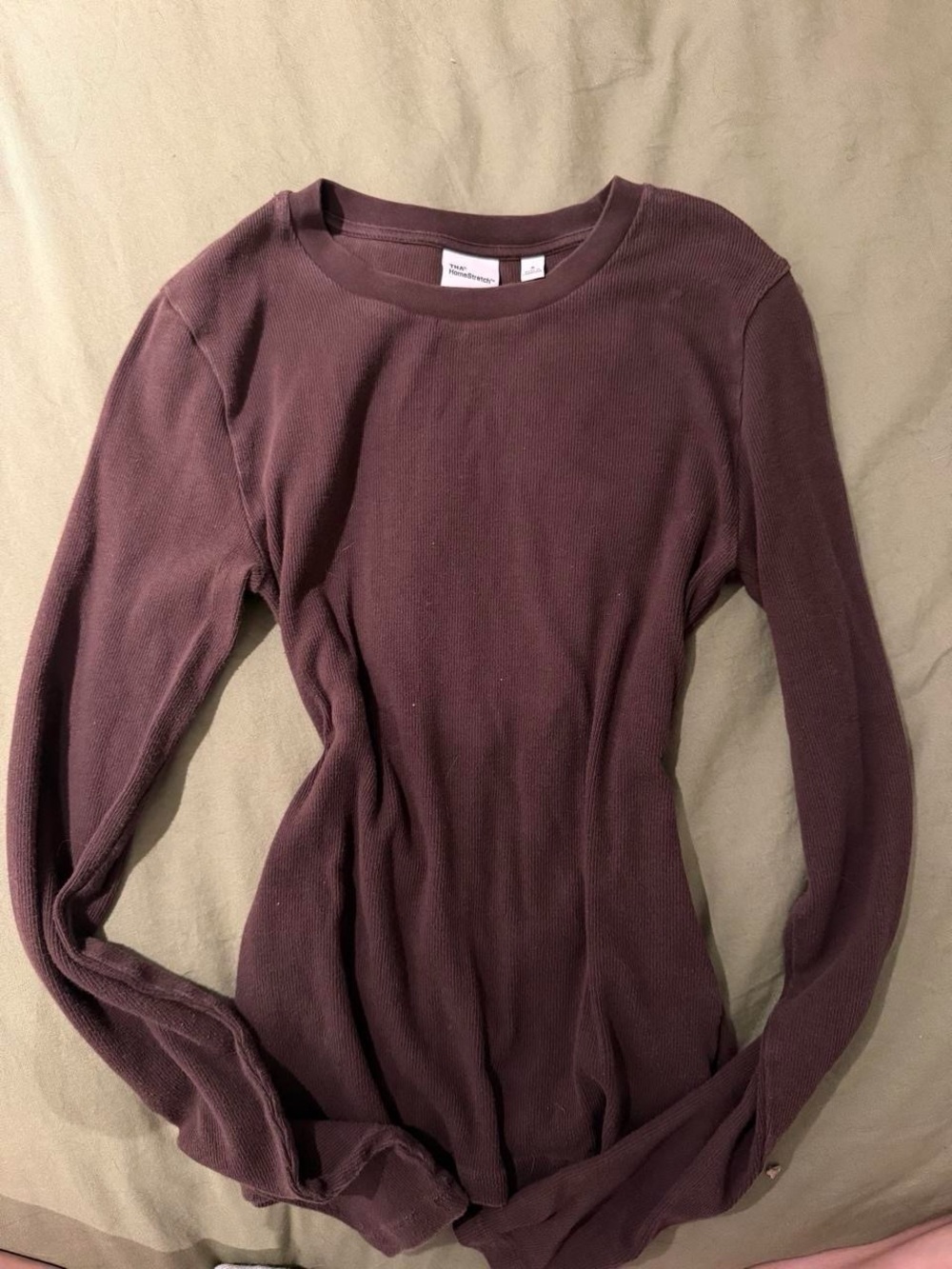 Aritzia TNA Homestretch Brown Long Sleeve Cotton